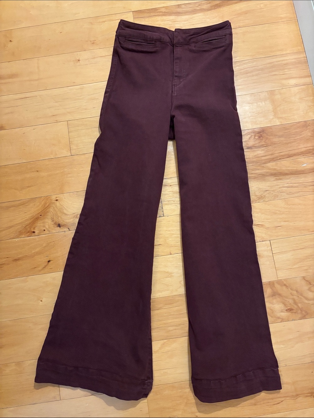 High-Rise Wide-Leg Jeans in Plum